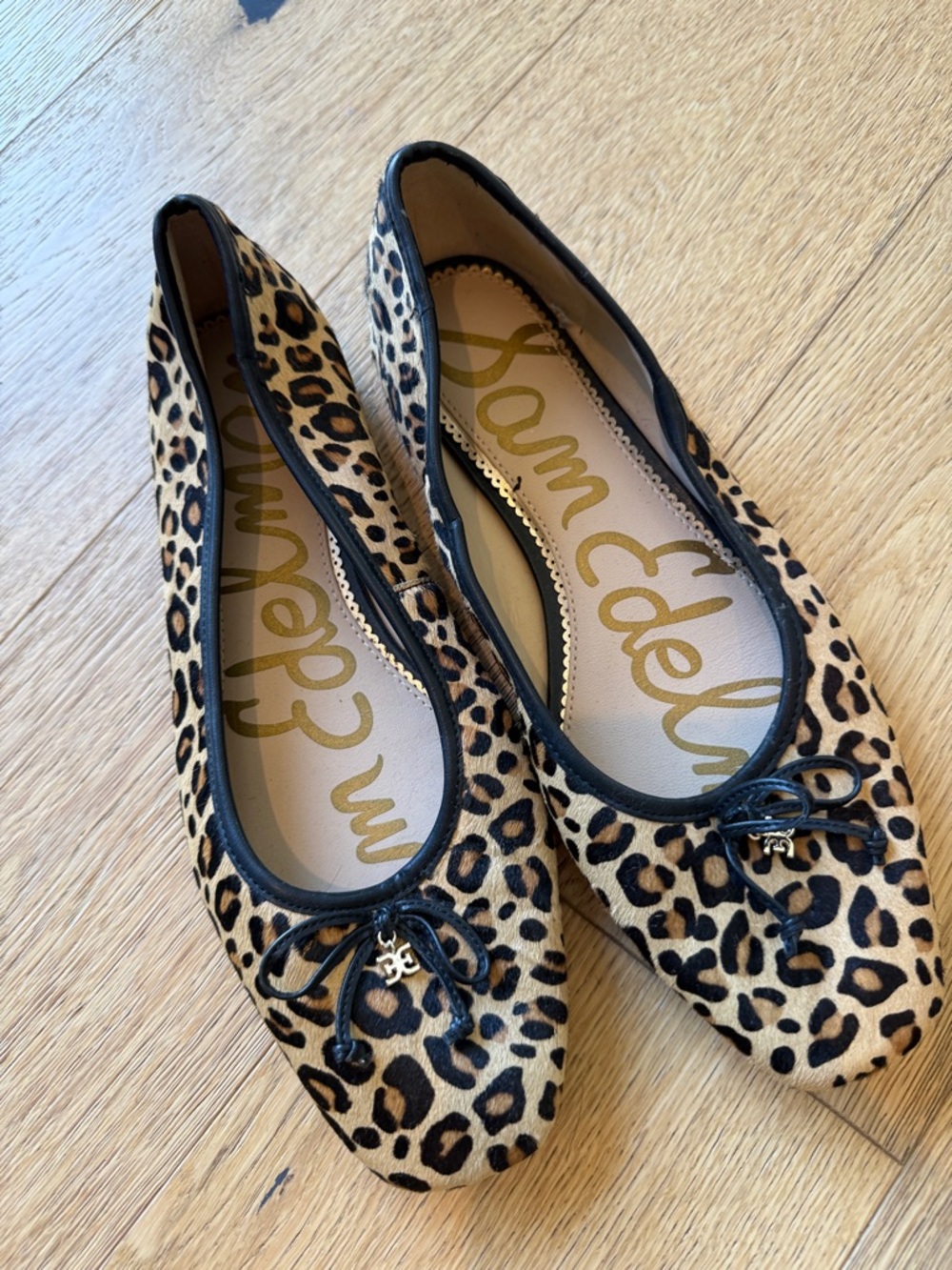 Sam Edelman Leopard-Print Ballet Flats in Tan & Black